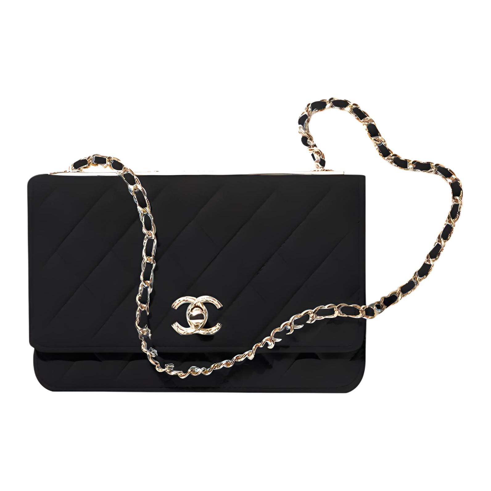 CHANEL Trendy CcWOC Sheepskin Wallet, Crossbody Bag, Shoulder Bag Women's Black
