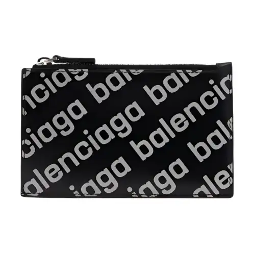 Balenciaga Cash Calfskin Long Card Holder Wallet Men's Black