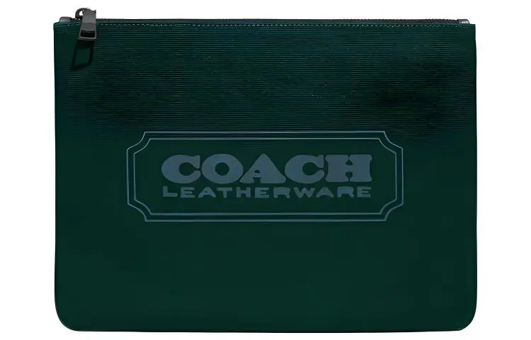 COACH Pouch Canvas With Refined Calfskin Clutch Women's Jasper