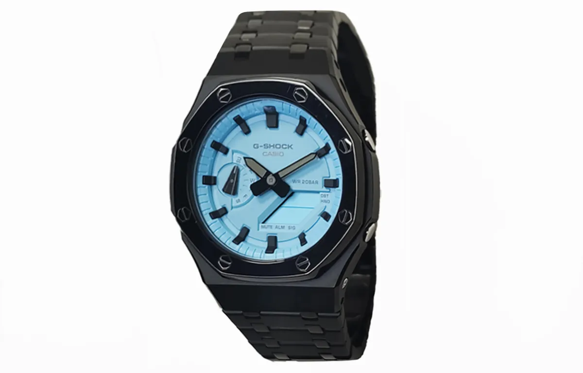 CASIO Custom Collection Electronic Movement Stainless Steel Strap Watch Men's Watches Blue Dial