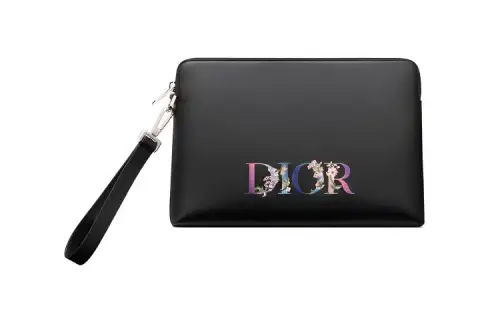 DIOR Grained Calfskin Clutch Men's Black