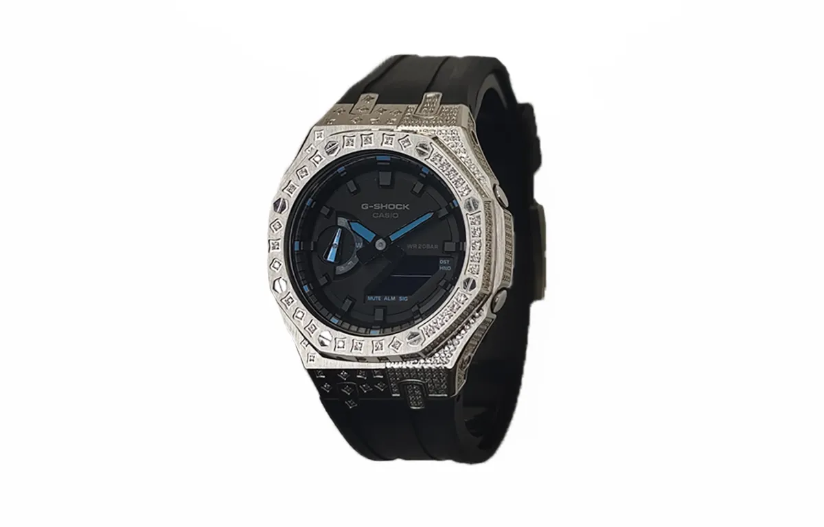 CASIO Custom Collection Electronic Movement Fluoroelastomer Strap Watch Men's Watches Black Dial
