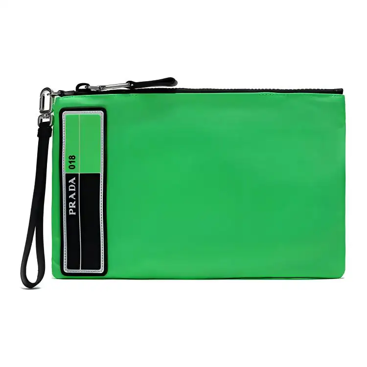 PRADA Fabric Clutch Small Men's Neon Green