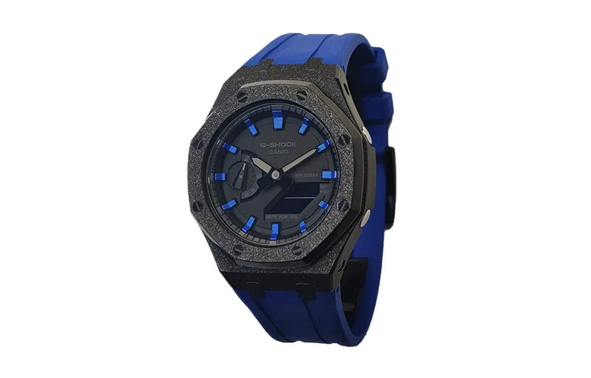 CASIO Custom Collection Electronic Movement Fluoroelastomer Strap Watch Men's Watches Black Dial