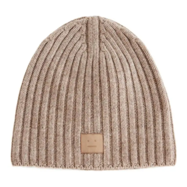 Acne Studios Logo Patch Ribbed-Knit Beanie