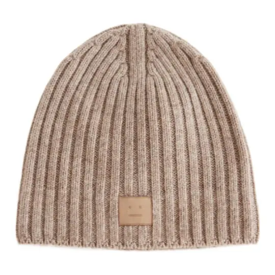 Acne Studios Logo Patch Ribbed-Knit Beanie