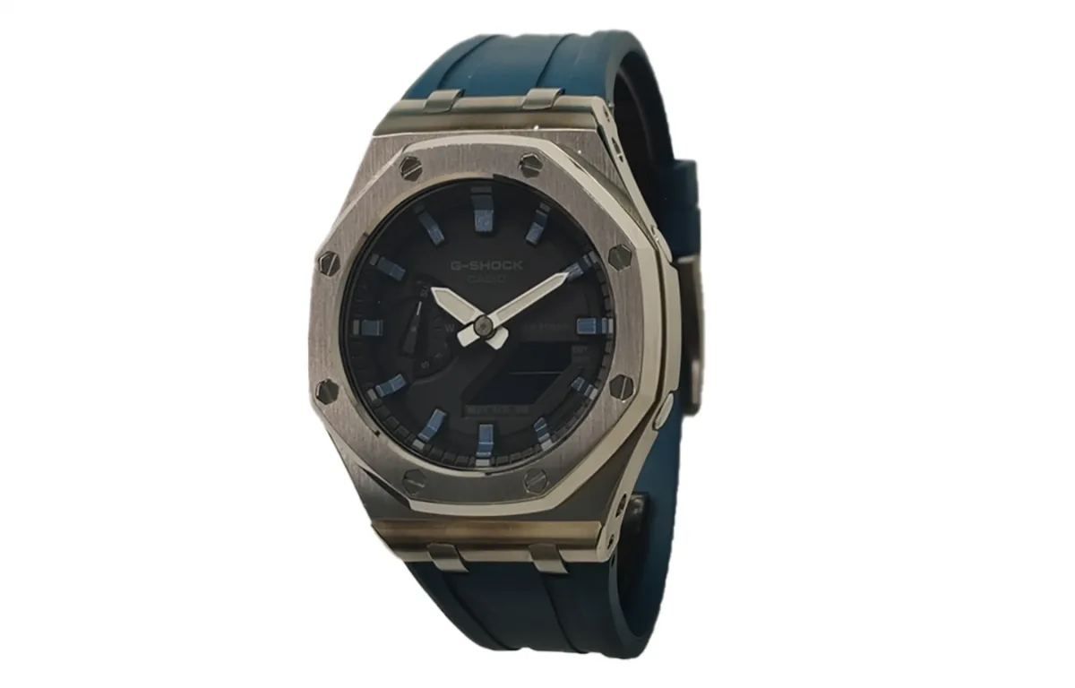 CASIO Custom Collection Electronic Movement Fluoroelastomer Strap Watch Men's Watches Black Dial