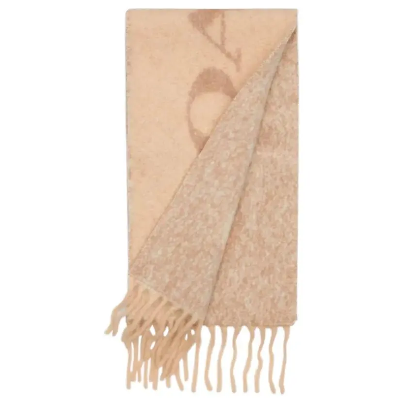 COACH Brand Logo Polyamide Knit Scarves Men's Beige