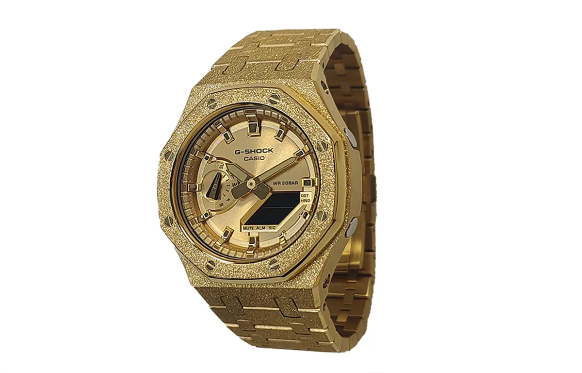 CASIO Custom Collection Electronic Movement Stainless Steel Strap Watch Men's Watches Gold Dial