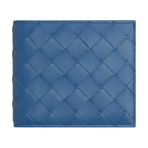Bottega Veneta Cow Leather Wallet Men's Surfing Blue/Cave Stone Green