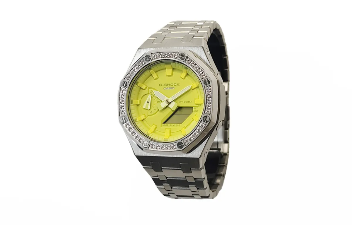 CASIO Custom Collection Watch Gift Box Electronic Movement Watch Men's Watches Yellow Watch Dial