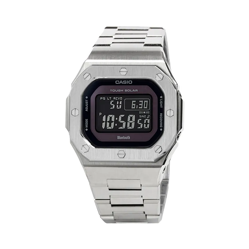 CASIO Custom Collection Solar Movement Stainless Steel Strap Watch Unisex Black Dial