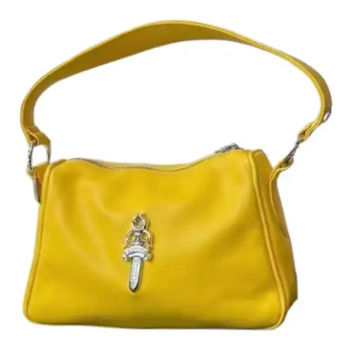 Chrome Hearts Cow Leather Chicken Nugget Bag, Armpit Bag, Shoulder Handbag Small Women's Lemon Yellow