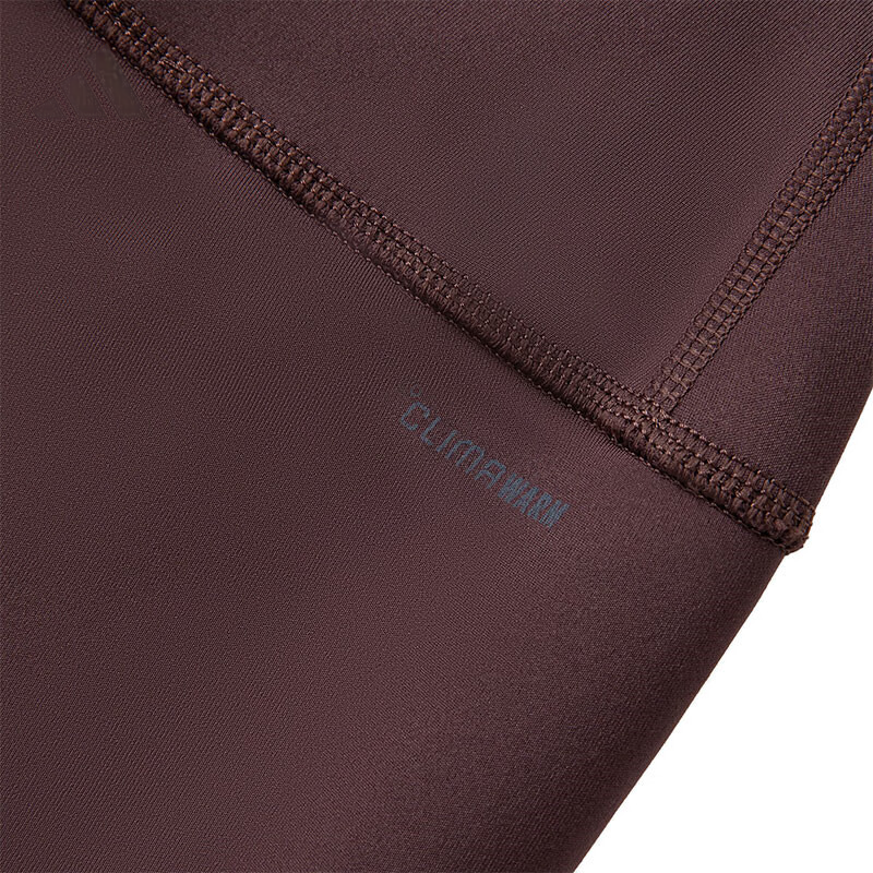 Adidas CLIMAWARM Comfortable Fleece Lined Yoga Tight Fit Solid Color Sports Pants Women’s Dark Gray Brown