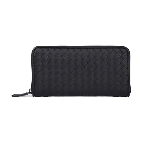 Bottega Veneta Sheepskin Clutch Wallet Regular Women's Dark Blue