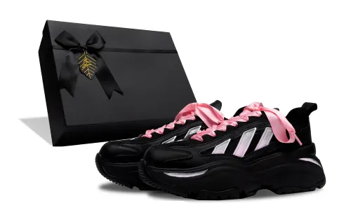 Adidas Originals OZGAIA Pink Slip Resistant Abrasion Resistant Low top Casual Shoes Women's Black Pink
