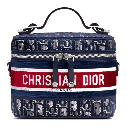 DIOR Travel Velvet Crossbody Bag Women's Blue