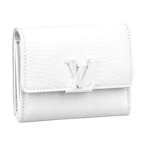LOUIS VUITTON Capucines Taurillon Leather Capsin Wallet, Wallet Mini Women's White
