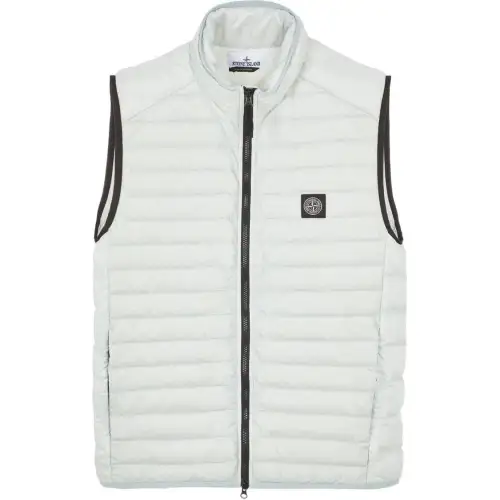STONE ISLAND Vests Unisex Blue Stand Collar Other