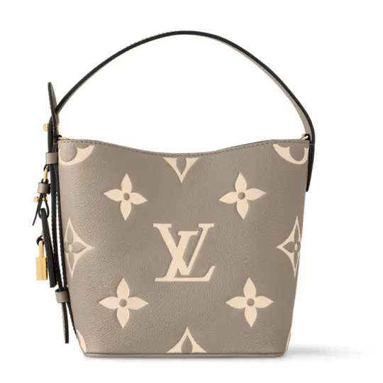 LOUIS VUITTON ALL IN BB Iconic Designer Металлический замок с навесным замком Женская сумка на плечо из коровьей кожи серого цвета со слоном
