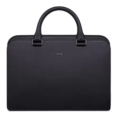 DIOR Cow Leather Briefcase, Handbag Men's Marine Blue