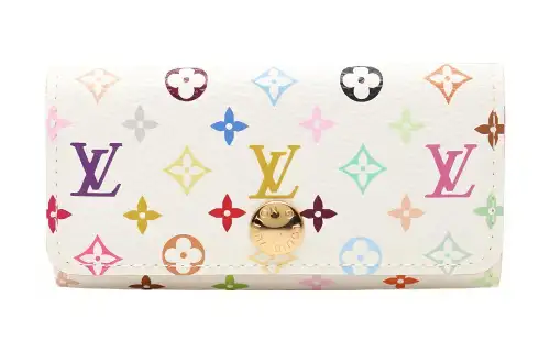 LOUIS VUITTON PVC Key Pouch Women's White & Multicolor