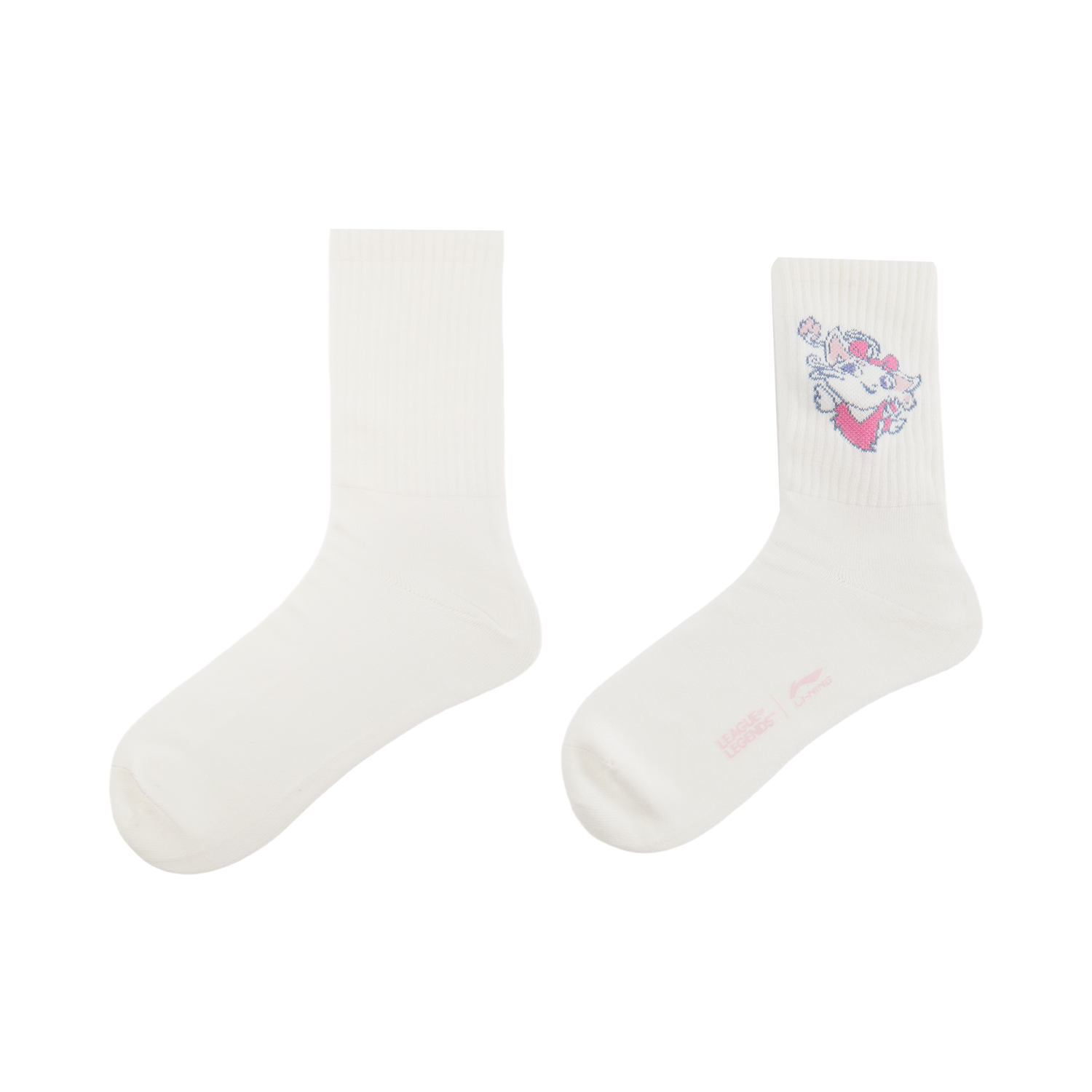Li Ning Sports Life Collection Crew Socks Unisex 1 Pack White