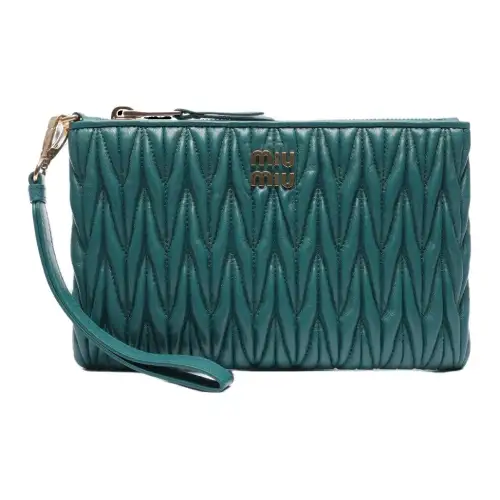 MIU MIU Lambskin Clutch Women's Green