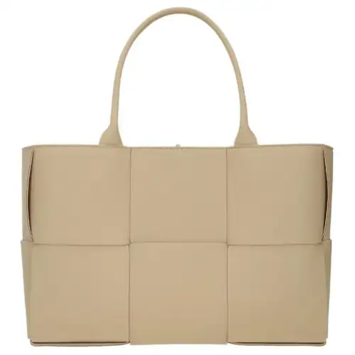 Bottega Veneta Cow Leather Tote Bag, Shopping Bag, Handbag Medium Women's Beige