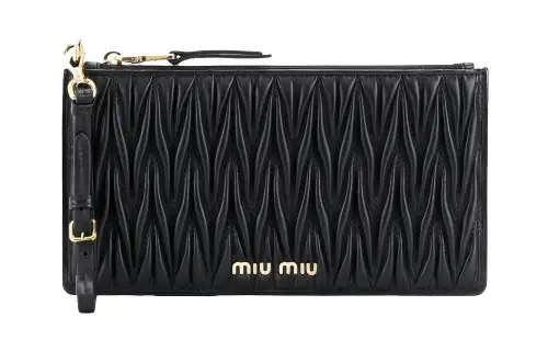 MIU MIU Leather Wallet Women's Black