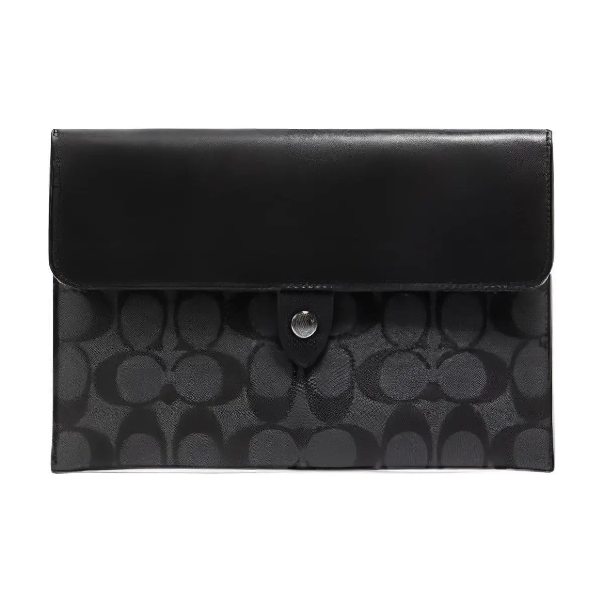 COACH Tablet Canvas With Leather Card Holder, Wallet Medium Men's Black
