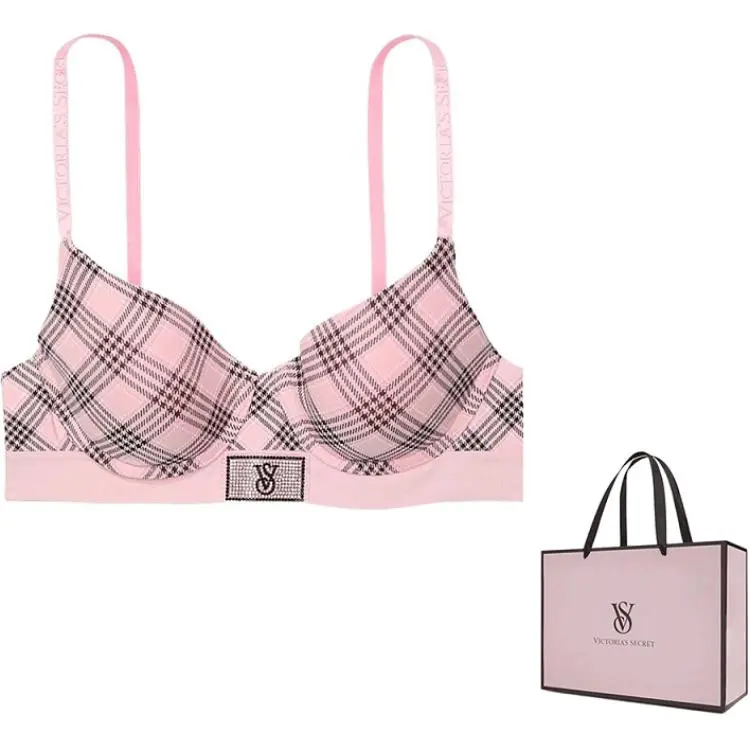 Victoria's Secret 24 Big Show Collection Bra Women's Pink Plaid