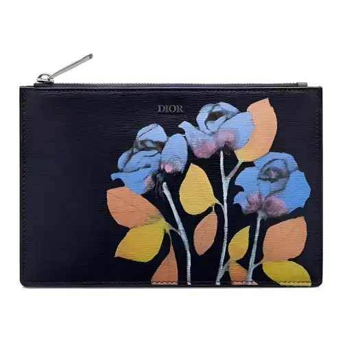 DIOR Calfskin Clutch Men's Black/Multicolor