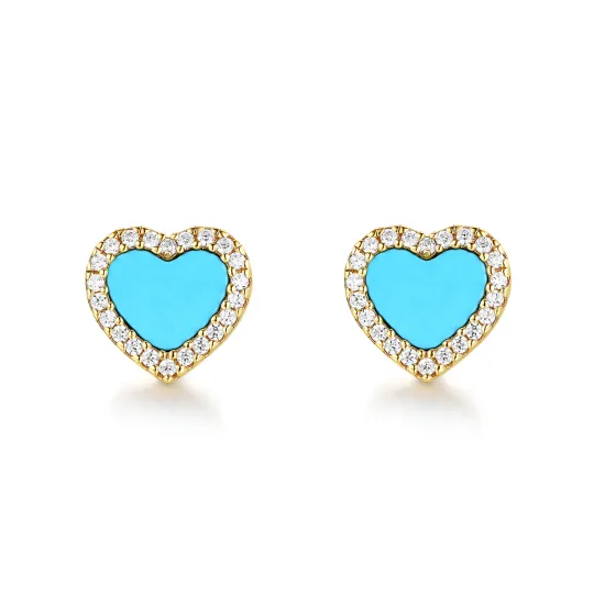 Apm Monaco 925 Sterling Silver Synthetic Cubic Zirconia Stud Earrings Women's Lake Blue