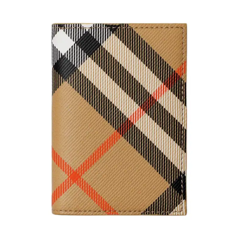 Burberry Fashion Trend Polyurethane, Polyester With Cotton Card Holder Men's Sand