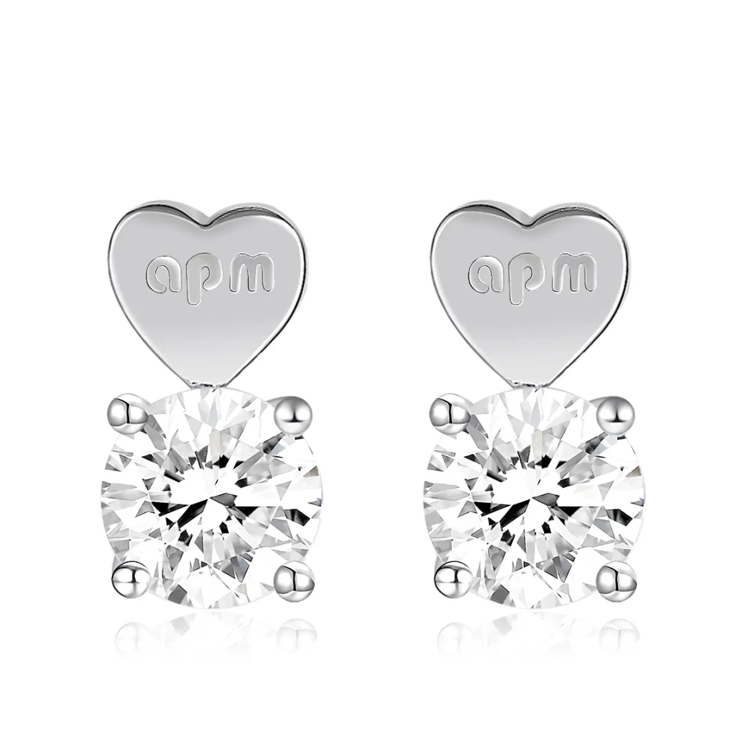 Apm Monaco 925 Sterling Silver Stud Earrings Women's Silver