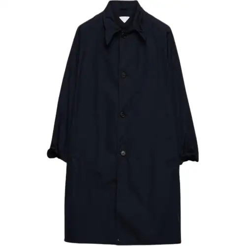 PRADA Coats Men's Blue Lapel Moderate Straight Fit