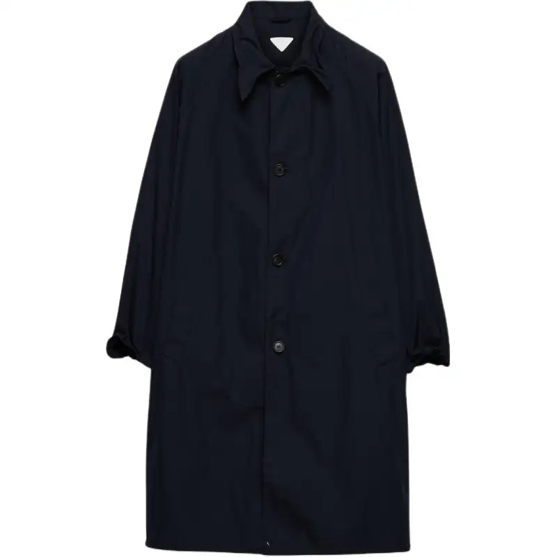 PRADA Coats Men's Blue Lapel Moderate Straight Fit