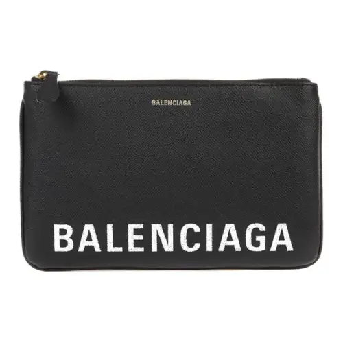 Balenciaga Calfskin Clutch Unisex Black