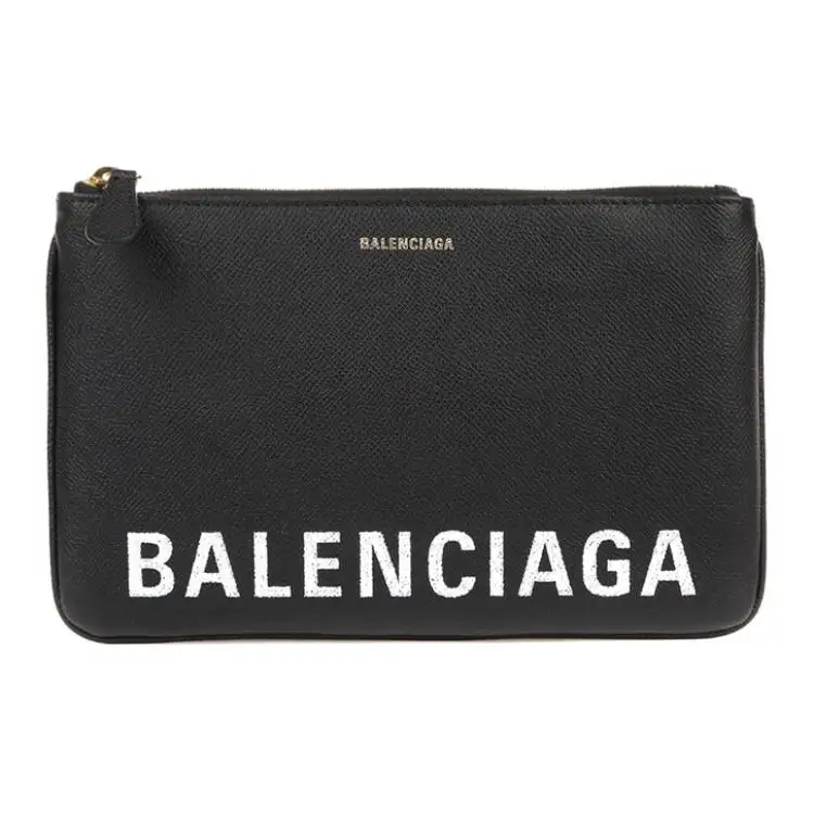 Balenciaga Calfskin Clutch Unisex Black