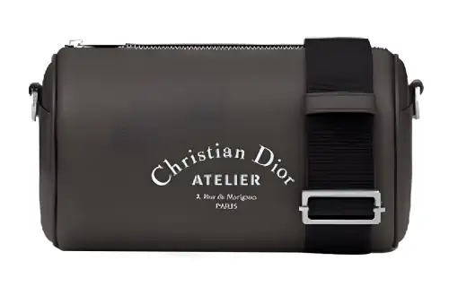 DIOR Grain Cow Leather Clutch, Crossbody Bag, Shoulder Bag Men's Gray