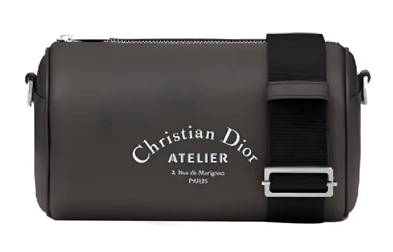DIOR Grain Cow Leather Clutch, Crossbody Bag, Shoulder Bag Men's Gray
