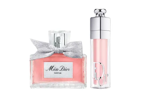 DIOR Lip gloss, perfume, set, floral strawberry with jasmine, lips volume enhancement, 6 ml, 35 ml