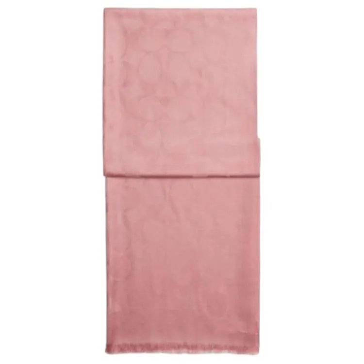 COACH Sheep Wool, Mulberry Silk Knit Scarves Unisex Pink