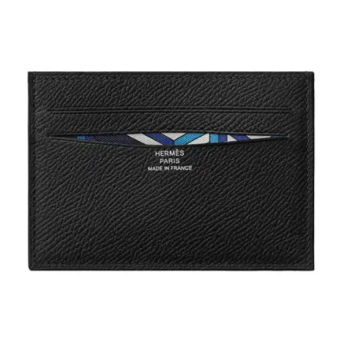 HERMES Citizen Twill Epsom Leather Card Holder, Wallet Women's