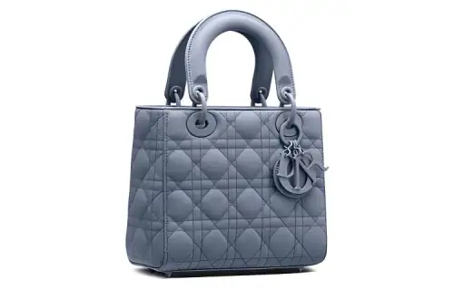 DIOR Lady Dior Matte Calfskin Handbag Shoulder Bag, Crossbody Bag, Handbag Medium Women's Blue