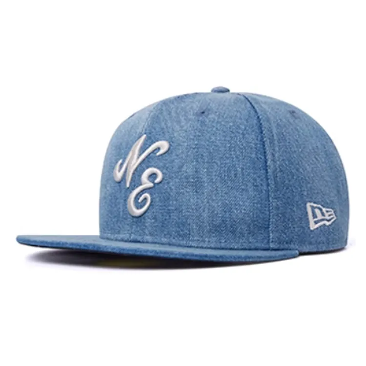 New Era Cotton Polyester Baseball Caps Unisex Denim Blue