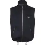 PRADA Down Jackets Men's Black Stand Collar Moderate Other