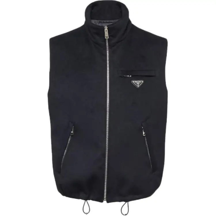 PRADA Down Jackets Men's Black Stand Collar Moderate Other