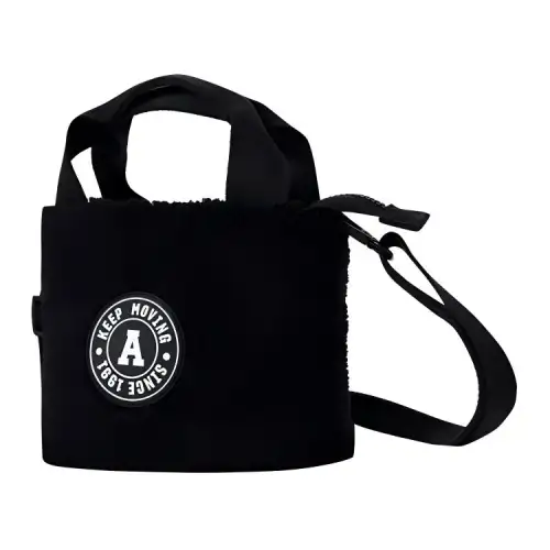 Anta Life Collection Sherpa Bucket Bag, Handbag, Shoulder Bag, Crossbody Bag Regular Women's Black